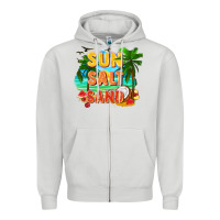 Dove Grey Sun salt sand Zipper Hoodie - FaDigitalArtStudio