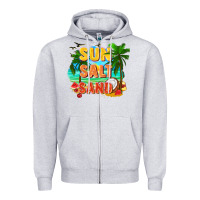 Heather Grey Sun salt sand Zipper Hoodie - FaDigitalArtStudio