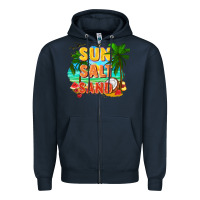 Navy Sun salt sand Zipper Hoodie - FaDigitalArtStudio