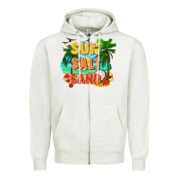 Oatmeal Heather Sun salt sand Zipper Hoodie - FaDigitalArtStudio