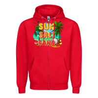 Red Sun salt sand Zipper Hoodie - FaDigitalArtStudio