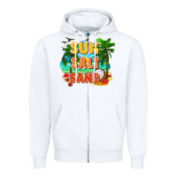 White Sun salt sand Zipper Hoodie - FaDigitalArtStudio