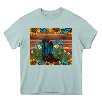 Boot Cactus Sunflower Gemstone Heavy Core Tee | Teevron