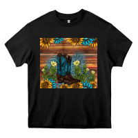 Black boot cactus sunflower gemstone Heavy Core Tee - AdoDesignShop