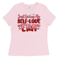 Bubblegum Pink just loving my self love era Ladies Tee - MaliasSmallBusiness