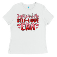 White just loving my self love era Ladies Tee - MaliasSmallBusiness