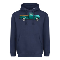 Navy western truck side view Heavyweight Hoodie - FaDigitalArtStudio