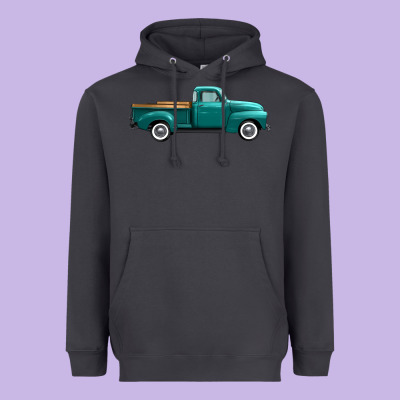 Western Truck Side View Heavyweight Hoodie Designed By Fadigitalartstudio
