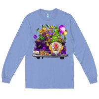 Colony Blue Mardi Gras gnome on the truck Long Sleeve Tee - NancyCooperArtShop