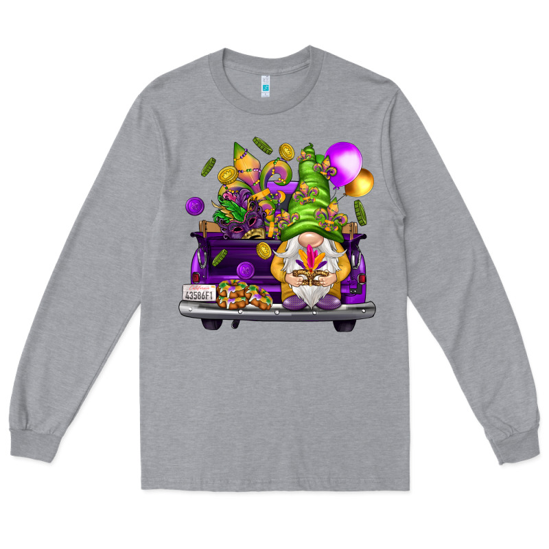 Mardi Gras Gnome On The Truck Long Sleeve Tee by NancyCooperArtShop | Teevron
