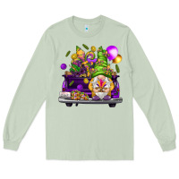 Matcha Mardi Gras gnome on the truck Long Sleeve Tee - NancyCooperArtShop