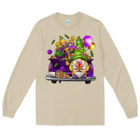 Mushroom Mardi Gras gnome on the truck Long Sleeve Tee - NancyCooperArtShop