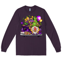 Plum Mardi Gras gnome on the truck Long Sleeve Tee - NancyCooperArtShop