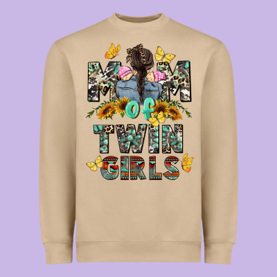 Mom Of Twin Girls Mother's Day Heavyweight Sweatshirt Designed By Cowgirlartshop