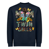 Navy mom of twin girls mother's day Heavyweight Sweatshirt - CowGirlArtShop