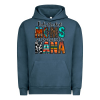 Pigment Midnight Navy only the best moms get promoted to nana Urban Hoodie - RacoonDesign