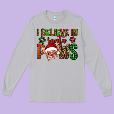 I Believe In Santa Paws Chihuahuha Long Sleeve Tee Designed By Jasminsmagicworld