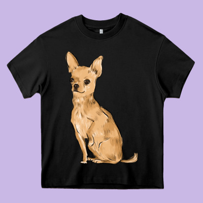 Chihuahua Heavy Core Tee Designed By Maliassmallbusiness
