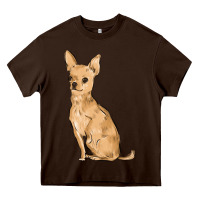 Chocolate Brown chihuahua Heavy Core Tee - MaliasSmallBusiness