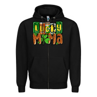 Black St. Patrick's lucky mama Zipper Hoodie - OliviaCreatesArt