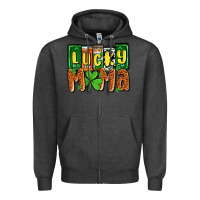Charcoal Heather St. Patrick's lucky mama Zipper Hoodie - OliviaCreatesArt