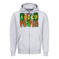 Heather Grey St. Patrick's lucky mama Zipper Hoodie - OliviaCreatesArt