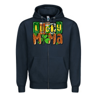 Navy St. Patrick's lucky mama Zipper Hoodie - OliviaCreatesArt