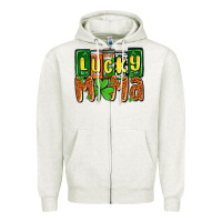Oatmeal Heather St. Patrick's lucky mama Zipper Hoodie - OliviaCreatesArt