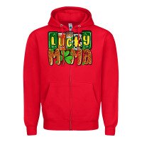 Red St. Patrick's lucky mama Zipper Hoodie - OliviaCreatesArt