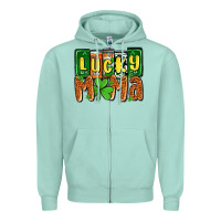 Seafoam St. Patrick's lucky mama Zipper Hoodie - OliviaCreatesArt