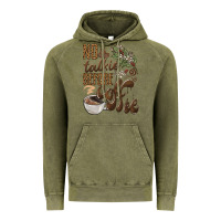 Vintage Olive no talkie before coffee Vintage Hoodie - BarkalooDesign