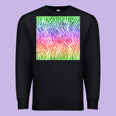 Watercolor Rainbow Tiger Seamless Pattern Premium Sweatshirt Designed By Bundleandbundleshop