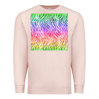 Pale Pink watercolor rainbow tiger seamless pattern Premium Sweatshirt - BundleAndBundleShop