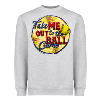 Heather Grey take me out to the ball game softball Heavyweight Sweatshirt - CowGirlArtShop