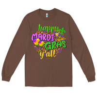 Chestnut Happy Mardi Gras y'all Long Sleeve Tee - NancyCooperArtShop