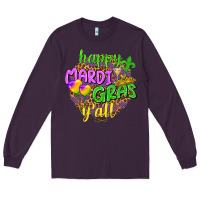 Plum Happy Mardi Gras y'all Long Sleeve Tee - NancyCooperArtShop