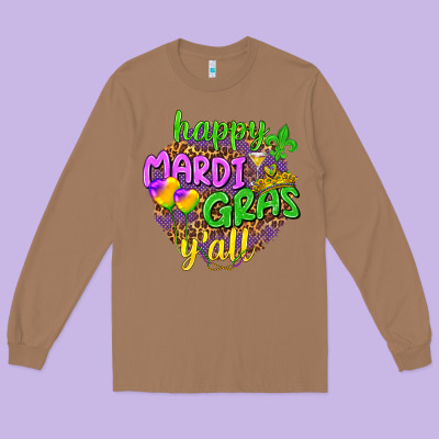 Happy Mardi Gras Y'all Long Sleeve Tee Designed By Nancycooperartshop