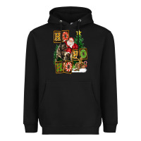 Black Christmas Trex Ho Ho Ho Santa Heavyweight Hoodie - FaDigitalArtStudio