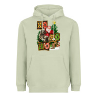 Matcha Christmas Trex Ho Ho Ho Santa Heavyweight Hoodie - FaDigitalArtStudio