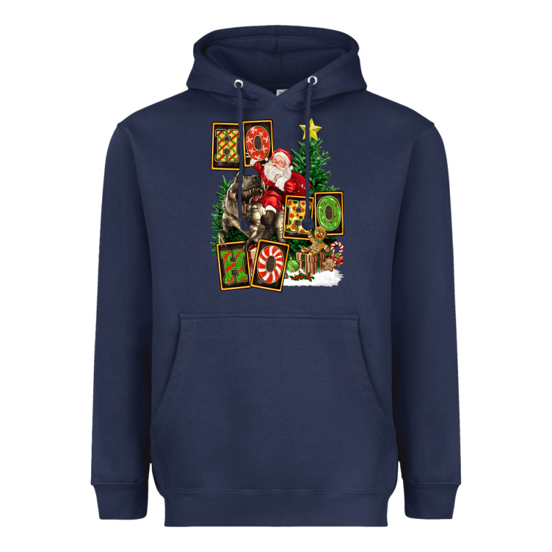 Christmas Trex Ho Ho Ho Santa Heavyweight Hoodie by FaDigitalArtStudio | Teevron