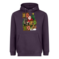 Plum Christmas Trex Ho Ho Ho Santa Heavyweight Hoodie - FaDigitalArtStudio