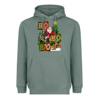 Sage Christmas Trex Ho Ho Ho Santa Heavyweight Hoodie - FaDigitalArtStudio