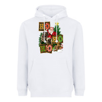 White Christmas Trex Ho Ho Ho Santa Heavyweight Hoodie - FaDigitalArtStudio