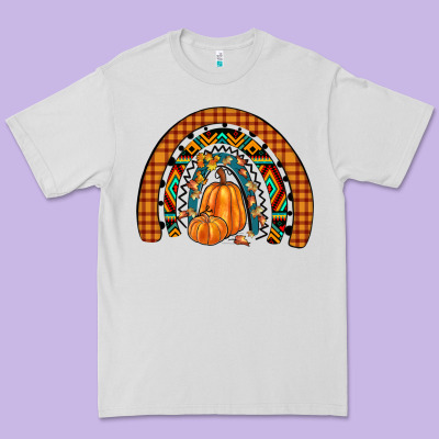 Fall Pumpkin Rainbow Premium Tee Designed By Jahusdesignshop
