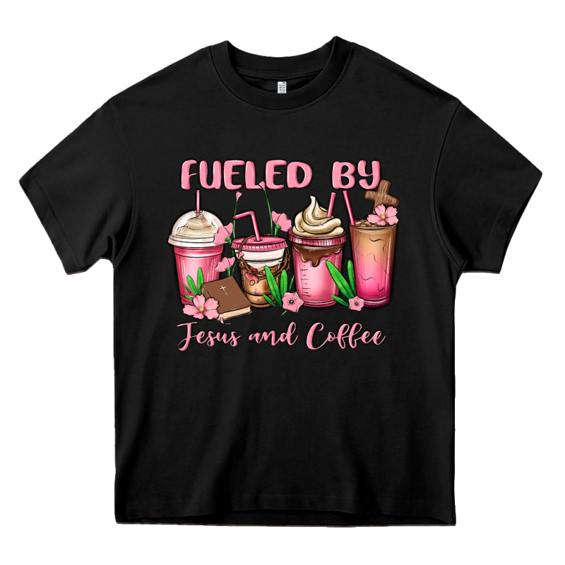 Fueled By Jesus And Coffee Heavy Core Tee by MaliasSmallBusiness | Teevron