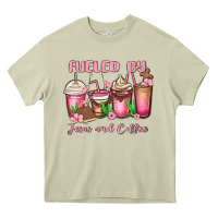 Mossy fueled by jesus and coffee Heavy Core Tee - MaliasSmallBusiness