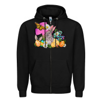 Black Easter rabbits and cross Zipper Hoodie - OliviaCreatesArt