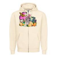 Sandshell Easter rabbits and cross Zipper Hoodie - OliviaCreatesArt