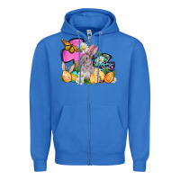 True Royal Easter rabbits and cross Zipper Hoodie - OliviaCreatesArt