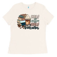Bone half coffee half bookworm Ladies Tee - MaliasSmallBusiness
